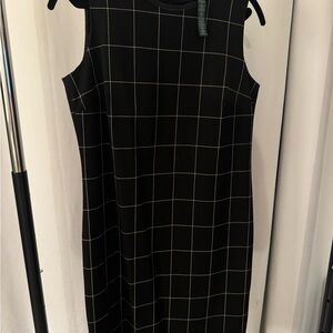 Lauren Ralph Lauren Black and White Sheath Midi Dress